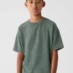 GAP Boys Tie and Dyed Novelty Logo Crew Neck Pure Cotton Relaxed Fit T-shirt-image-36