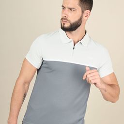 Technosport Colourblocked Polo Collar Rapid-Dry Moisture-Wicking Slim Fit T-shirt-picture-48