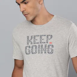 HRX by Hrithik Roshan Men Grey Melange Typography Printed Lifestyle T-shirt-picture-22