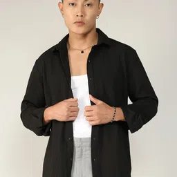 URBANICE Men Standard Fit Textured Spread Collar Casual Shirt-picture-14