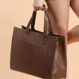 ALL ABOUT HER Textured PU Structured Tote Bag with Quilted-picture-10