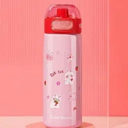 YK Kids Pink & Red Stainless Steel Printed Vacuum Insulated Water Bottle 410ml-picture-49