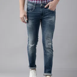 BEAT LONDON by PEPE JEANS Men Navy Blue Tapered Vapour Fit Low-Rise Jeans-picture-50