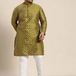 SOJANYA PLUS Men Plus Size Geometric Embroidered Kurta-picture-40