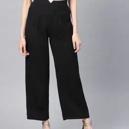 SASSAFRAS Women Black Parallel Trousers-picture-41