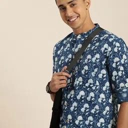 Taavi Men Classic Indigo Hand Block  Printed shirt-picture-11
