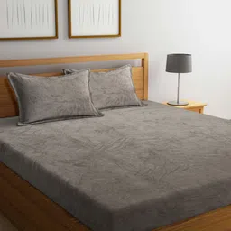 KLOTTHE 300 TC Woolen King Bedsheet with 2 Pillow Covers-image-14