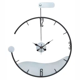 CHRONIKLE Black and SilverToned Analogue Contemporary Wall Clock-image-4