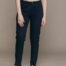 Roadster Women Solid Slim Fit Chinos Trousers-image-26