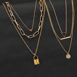 Jewels Galaxy Women Gold-Toned  Brass Gold-Plated Layered Necklace-picture-28