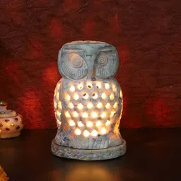 Aapno Rajasthan White Owl Shaped Handcrafted Candle Holder-image-19