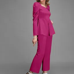 Selvia Square Neck Front Slit Causal Top And Trouser image 3