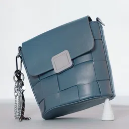 HAUTE SAUCE Leather Structured Sling Bag with Tasselled image 5