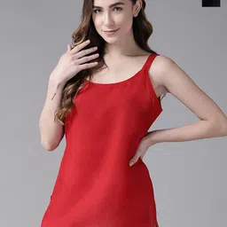 ADA Women Pack Of 2 Black & Red Solid Cotton Handloom Camisoles-picture-40