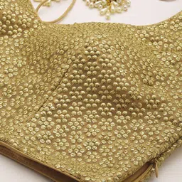 Ethnovog Beige  Purple Embroidered Made to Measure Lehenga  Blouse With Dupatta image 3