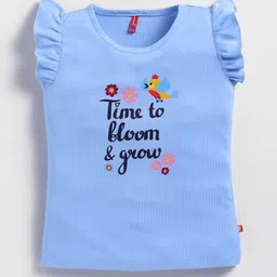 Here&Now X Game Begins Typography Printed Flutter Sleeve Top image 4