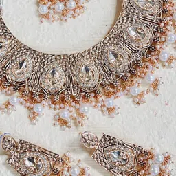 VATSALYA creation Alloy Gold- plated White Jewellery Set - Pack of 3 image 2