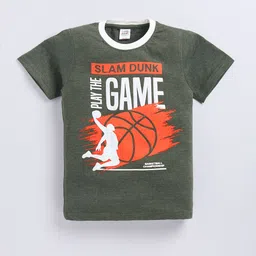 Here&Now X Game Begins Boys Typography Puff Printed T-shirt image 3