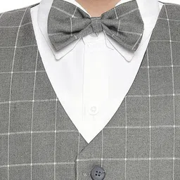 Jeetethnics Boys Grey & White Checked Shirt with Trousers image 5