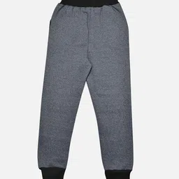 TINY HUG Boys Charcoal Grey Solid Slim-Fit Joggers image 3