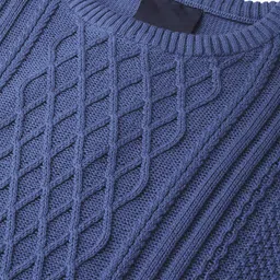 Mast & Harbour Men Blue Self Design Pullover image 2