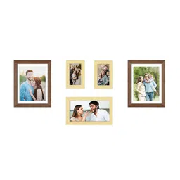Art Street Set Of 5 Brown & Beige Solid Individual Wall Photo Frames image 2