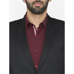 Wintage Men Black Solid Tailored Fit Single-Breasted Formal Blazer image 4