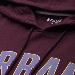 HERE&NOW Full Sleeves Typography Printed Hooded Sweatshirt image 2