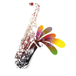 rawpockets Multicolored Saxophone with Flower Wall Stickers image 3