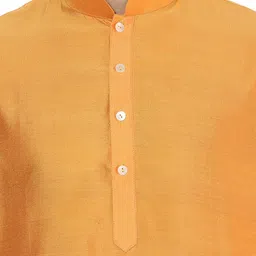 KISAH Men Yellow & White Solid Kurta with Churidar image 3