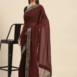 anouk rustic Anouk Woman Pure Georgette Saree image 2