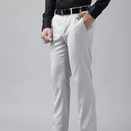 Arrow Men Textured Original Tapered Fit Formal Trousers image 2