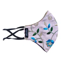 Ariana Women Pack Of 2 Intricate Floral Embroidered Reusable 2-Ply Cloth Masks image 4