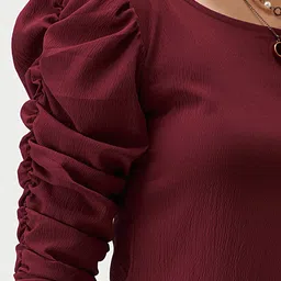 AASK Puff Sleeve Crepe Top image 4