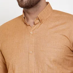 JAINISH Men Beige Classic Regular Fit Solid Formal Shirt image 4