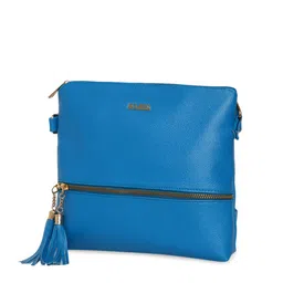KLEIO Blue Solid Tassel Sling Bag image 2