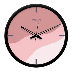 RANDOM Pink & White Round Colourblocked 30.4 cm Analogue Wall Clock image 5