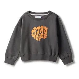 TALES & STORIES Grey Typography Printed Sweatshirt image 3