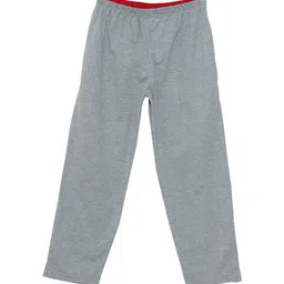 SWEET ANGEL Boys Grey Melange & White Solid Straight Fit Outdoor Track Pants image 2