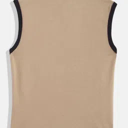 METRO KIDS COMPANY Boys Beige Solid T-shirt image 4
