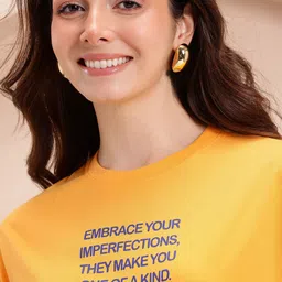 Mast & Harbour Typography Printed Drop-Shoulder Sleeves Pure Cotton T-shirt image 3