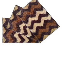 Athom Trendz Set of 3 Brown Patterned Anti Slip Bath Rugs image 4