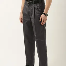 Peter England Men Pleated Cotton Formal Trousers image 4