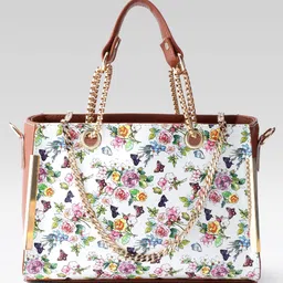 Mast & Harbour Floral Printed Structured Tote Bag image 4