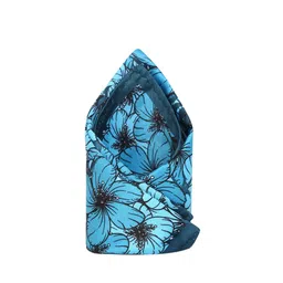 Tossido Men Turquoise Blue & Black Printed Pocket Square image 4