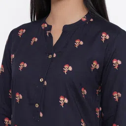 RANGMAYEE Women Black & Pink Printed Kurta with Palazzos image 2