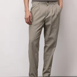ether Men Tapered Fit Pleated Chinos Trousers image 3