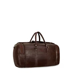 Leather World Unisex Brown Solid Large Duffel Bag image 4