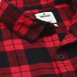WROGN Tartan Checks Drop-Shoulder Sleeves Flannel Pure Cotton Oversized Casual Shirt image 2