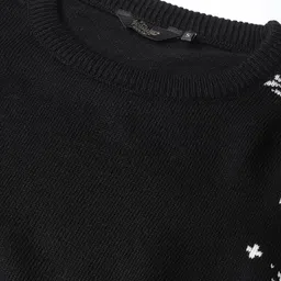 The Roadster Lifestyle Co Women Black & White Solid Sweater image 2